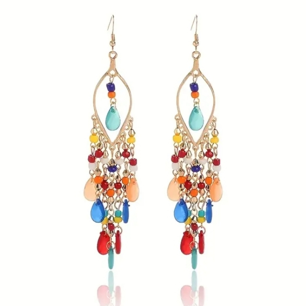 🆕️ Large Vintage Colorful Chandelier Earrings